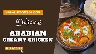 Arabian Creamy Chicken Curry with White Rice By Halal Foods Vlogs