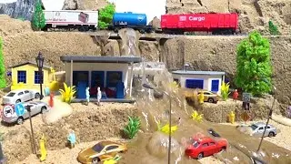 Railway Bridge Collapse And Train Crash - Double Flood Diorama Dam Breach