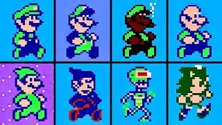 Evolution of Luigi's Sprites in Super Mario Bros. 2 NES Hacks