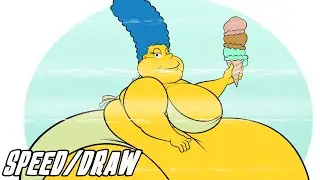 Speed/Draw:Marge on the Beach #speeddrawing