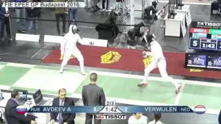 FE M E Individual Budapest GP 2016 T64 12 green AVDEEV RUS vs VERWIJLEN NED