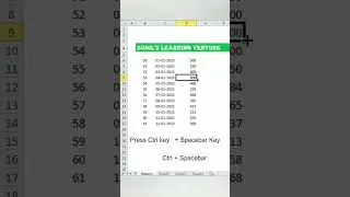 Selection of ROW and COLUMN - Shortcut key