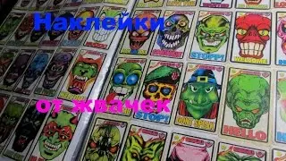 90s chewing gum stickers, Terminator 2, Planet Dinosaur, Tekken, Teenage Mutant Ninja Turtles, an...