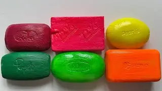 ASMR CUTTING SOFT SOAP COLORED IN NEON COLOR