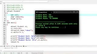 c program to make a simple structure program | c language