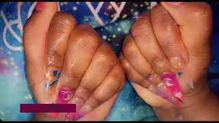 Watch Me Work /Acrylic Galaxy Nails
