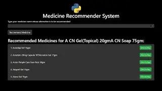 Project 34: Medicine Recommender System Using Python