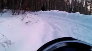 Зимняя прогулка на мотоцикле Ява 634 по зимнему лесу ч.9