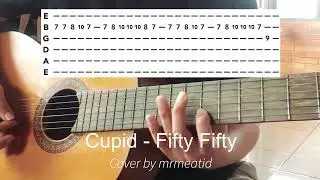 Cupid - Fifty fifty guitar cover with tab & backingtrack