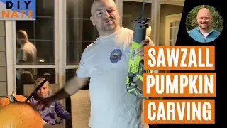 Pumpkin Carving with a Sawzall - Good Idea or Bad Idea? Halloween Jack-o-lantern Test - by DIYNate