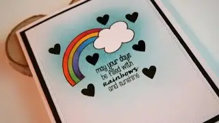 Creating a Rainbow Blend on a Clean and Simple Card featuring Mint Owl Studio Stamps