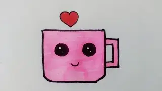 How to Draw a Cute Cup for Kids and Toddlers #viral #trending #drawing #art #easydrawing #draw #kids