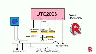 TDA2003 Audio Amplifier circuit UTC2003 IC Amplifier tda2003 audio amplifier circuit diagram