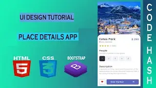 UI Design Tutorial - Place Details App UI | HTML CSS BOOTSTRAP
