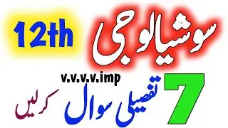 Class 12 FA:SOCIOLOGY 1 Day Passing Plan Exam 2024|2nd year/12th Sociology 7 important Question|HBSA