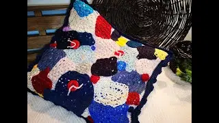 Подушка в технике крейзи. Вяжем сами. Клондайк идей. SECRET CROCHET. DIY. HANDMADE. CRAZY
