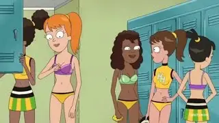 Morty uses Invisibility Belt in the Girls Locker Room (Rick and Morty)