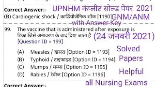 GNM/ANM Questions papers 2021,GNM-exam-Annwer keys 2021