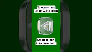3d Glass Telegram Logo Green Screen Effect 