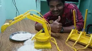 How to make a syringe control hydraulic Excavator/JCB at home | how to make JCB at home