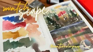 Watercolor Swatch and Scape: Transparent Red Oxide
