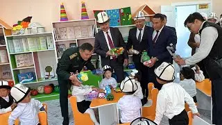 Камчыбек Ташиев чек арачылардын балдары үчүн курулган балдар бакчасын ачты - ВИДЕО