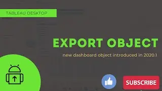 Tableau - New EXPORT Object in the dashboard || Export dashboard in Image, PDF or PowerPoint