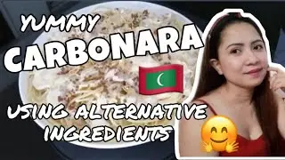 HOW TO COOK CARBONARA (TIPID TIPS): ALTERNATIVE SAUCE AND INGREDIENTS | STAY AT HOME WITH ME RECIPE