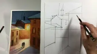 зимний пейзаж. часть 1. рисунок