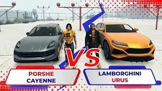 GTA 5 ONLINE : LAMBORGHINI URUS VS PORSHE CAYENNE TURBO GT | DRAG RACE | WHICH IS FASTER?