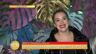 Los looks de la boda de El Pollo Álvarez y Tefi Russo analizados por Benito Fernández