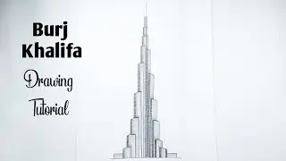 Easy Way To Draw Burj Khalifa Step By Step Very Easy | How To Draw Burj Khalifa Tower,Dubai
