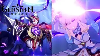 Genshin Impact Lumine defeats Balladeer/Scaramouche in Boss Fight Cutscene | Sumeru Archon Quest