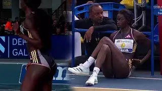 Fatima Diame en la prueba de salto de longitud