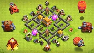 *MAX* Town Hall 4 Vs Siege Machine - clash of clans