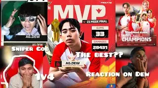 AG DEW Intence 1v4 Clutch in FFWS CS Grand Final 💥 Against Fluxo || All youtuber Reactions on Dew 🫡 