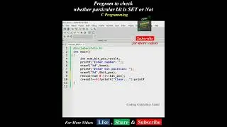 Check whether the given bit position is set or unset | program to find set or clear | set or not