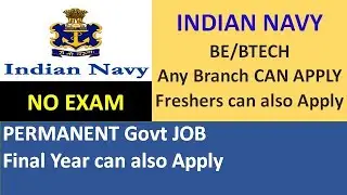 INDIAN NAVY Recruitment 2021 SSC Officer Indian Navy Engineer Job 2021 No Exam | Jobs for Freshers