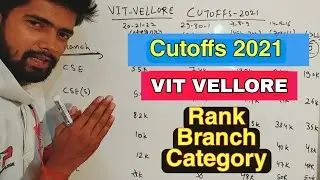 Viteee 2021 expected cutoffs|| Viteee rank vs Branch vs category cutoff|| vit 2021 expected cutoff 📻
