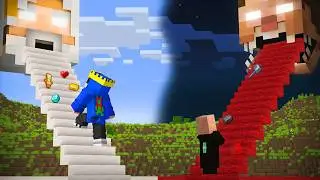 Alpha And Rich Villager: DEVIL vs ANGEL STAIRCASE BATTLE In Minecraft
