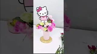 Centro de mesa tematica Hello kitty #diy #diydecoracion #decora #tutorial
