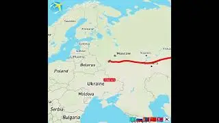 South korea to Portugal (Busan to Lisbon) #shorts #geography #iknowempires