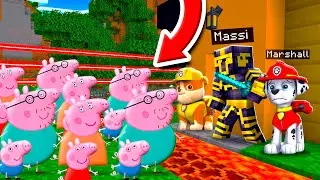 PAW PATROL HELPS ME DEFEND MY HOUSE FROM THE PEPPA PIG APOCALYPSE CHARACTERS IN MINECRAFT 😱