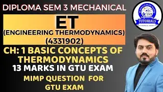 ENGINEERING THERMODYNAMICS (4331902) CH 1 MIMP FOR SEM 3 MECHANICAL || SEM 3 MIMP FOR MECHANICAL