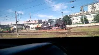 Саратов из окна поезда, отправление со ст. Саратов-1-Пасс