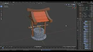 Blender Tutorial: Stylized Well created with 1 vertex per object and many modifiers