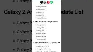 One ui 7 ( Android 15) Update device list