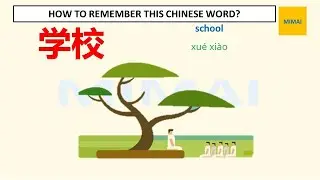 Remember writing Chinese character #学校 #school by images #HSK1