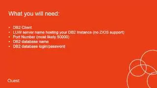 How to catalog your database in order to create a connection in Spotlight DB2