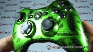 Candy Green Benjamins | XBOX360 Modded Controller | HG Arts Modz